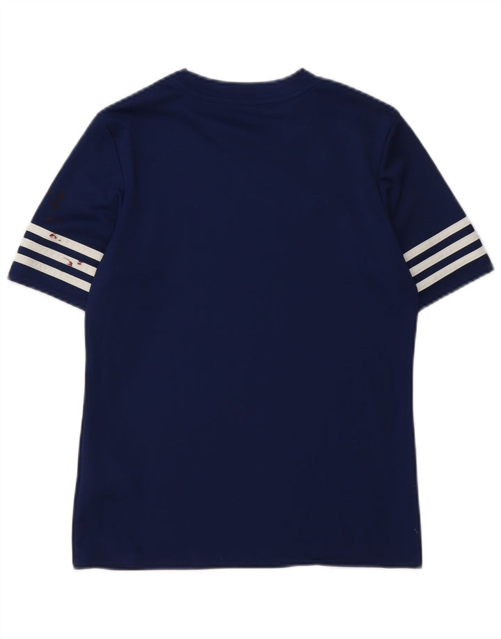 Adidas Boys Climalite T-Shirt Top 11-12 Years Large Navy Blue Poliester