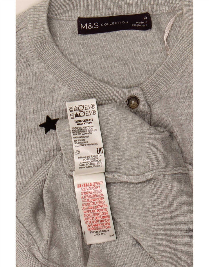 Marks & Spencer ženski kratki kardigan pulover UK 10 Small Gray