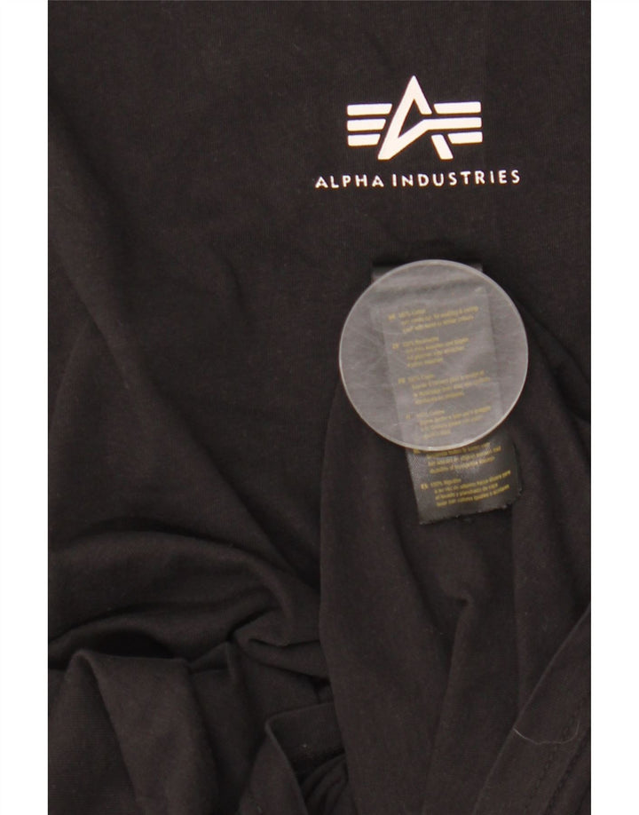 Alpha Industries Muška majica kratkih rukava Srednji crni pamuk