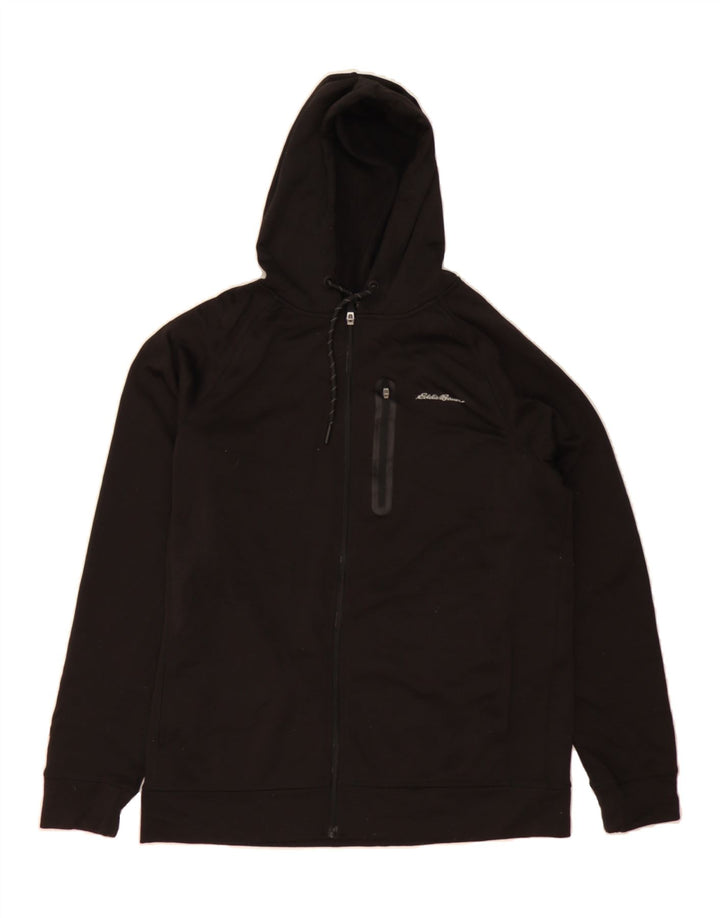 EDDIE BAUER Mens Zip Hoodie Sweater Medium Black Polyester Vintage Eddie Bauer and Second-Hand Eddie Bauer from Messina Hembry 
