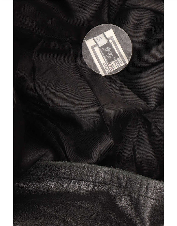 Vintage muška kožna jakna IT 54 2XL crna koža