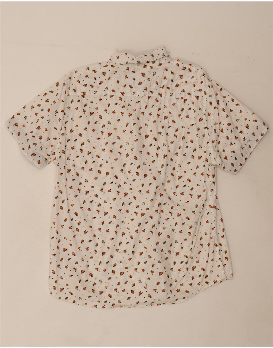 LEE Mens Short Sleeve Shirt Large White Floral Cotton Vintage Lee and Second-Hand Lee from Messina Hembry 