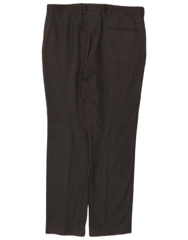 Marks & Spencer Mens Slim Suit Trousers W32 L29 Grey Polyester