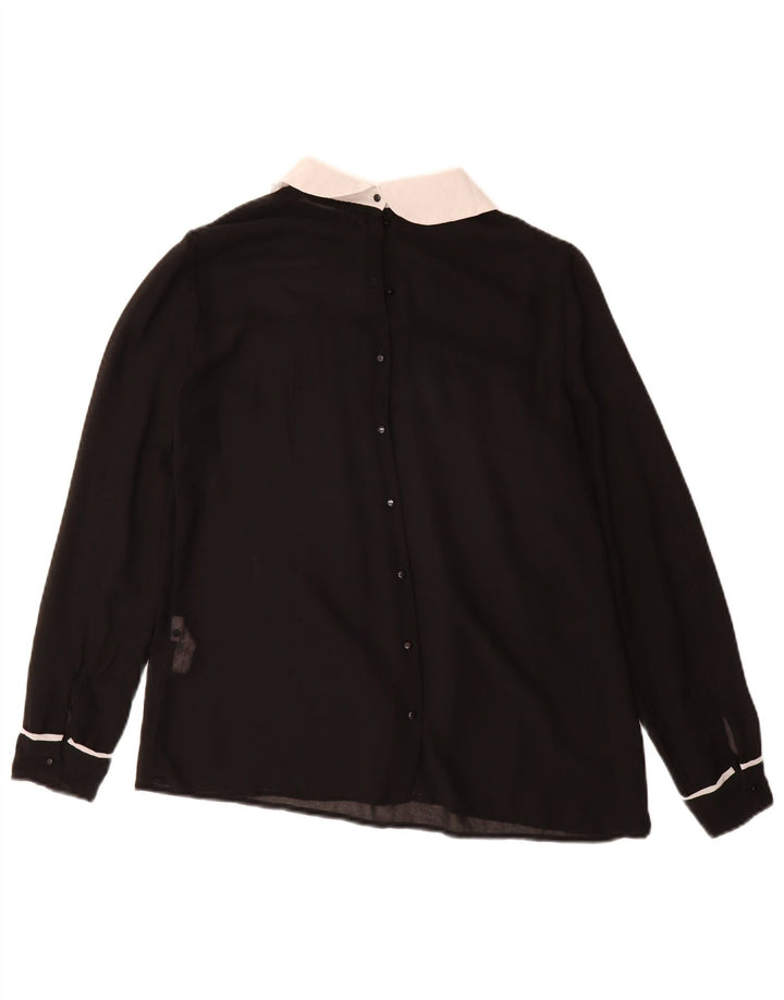 Zara ženska košulja bluza UK 10 mali crni poliester