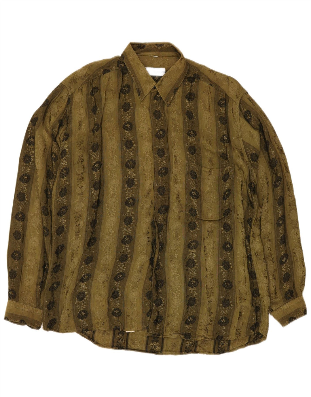 VINTAGE muška košulja, velika kaki cvjetna viskoza
