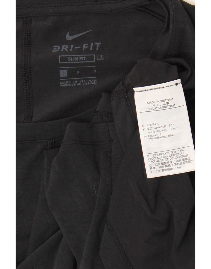 NIKE muška majica Dri Fit Slim Fit, veliki crni poliester