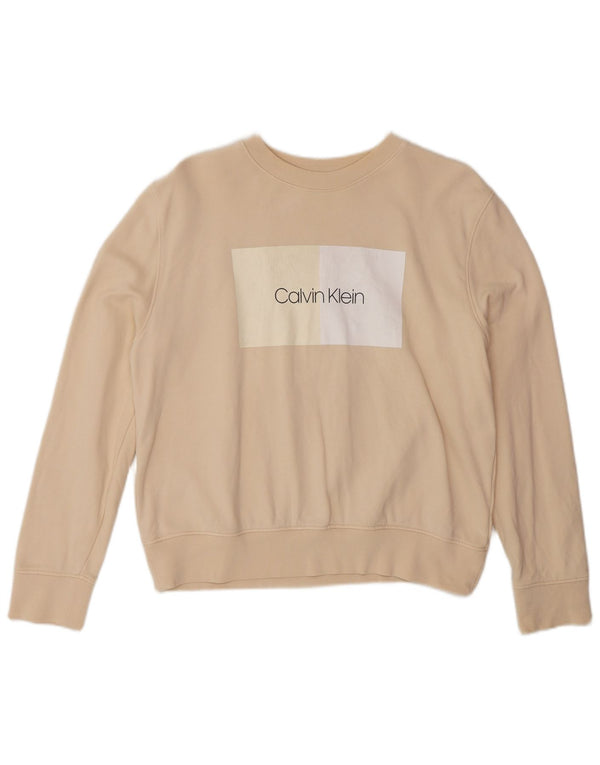 Calvin Klein Ženska prekomjerna trenirka s grafičkim motivima UK 10 Small Beige