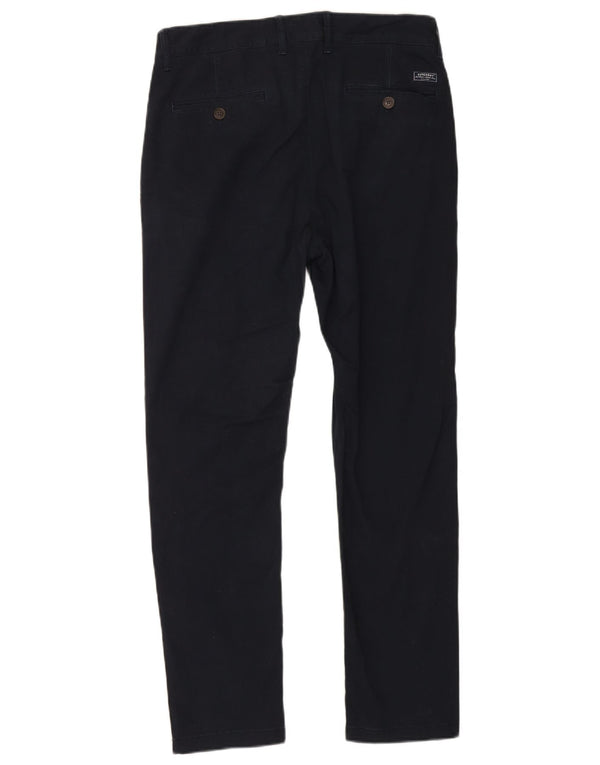 Superdry Mens Slim Chino Trousers W34 L32 Navy Blue Cotton