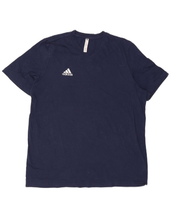 Adidas Mens T-Shirt Top XL Navy Blue Cotton