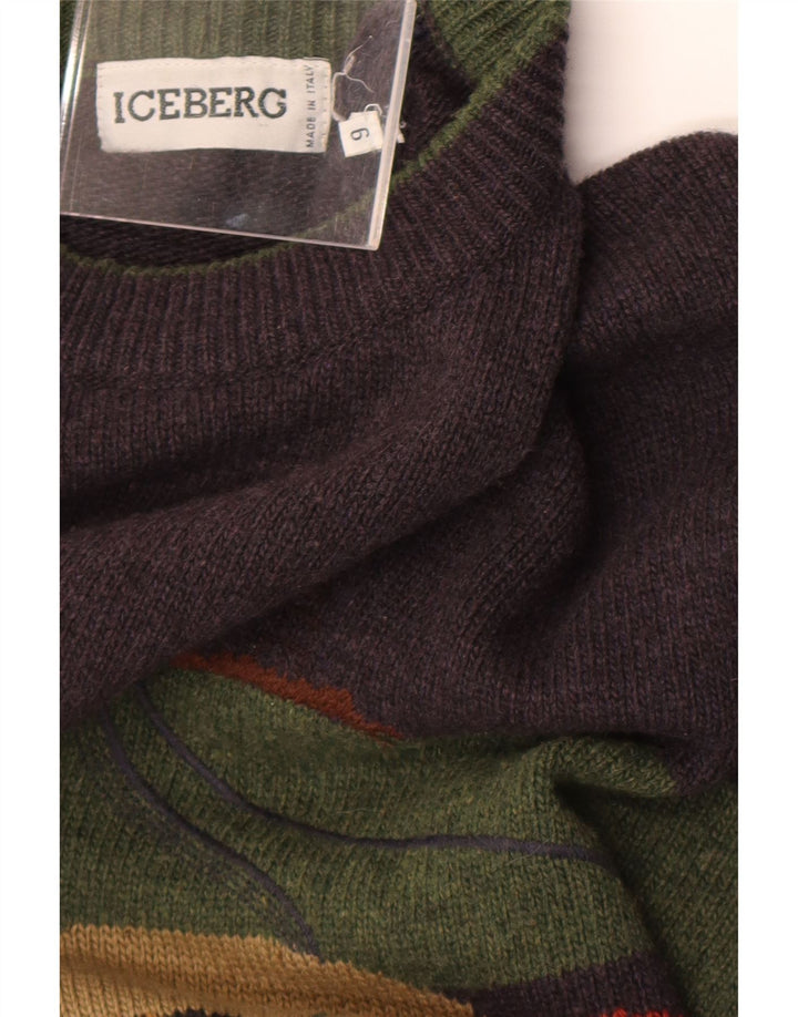 Iceberg muški džemper s okruglim izrezom XL sivi vuneni retro stil