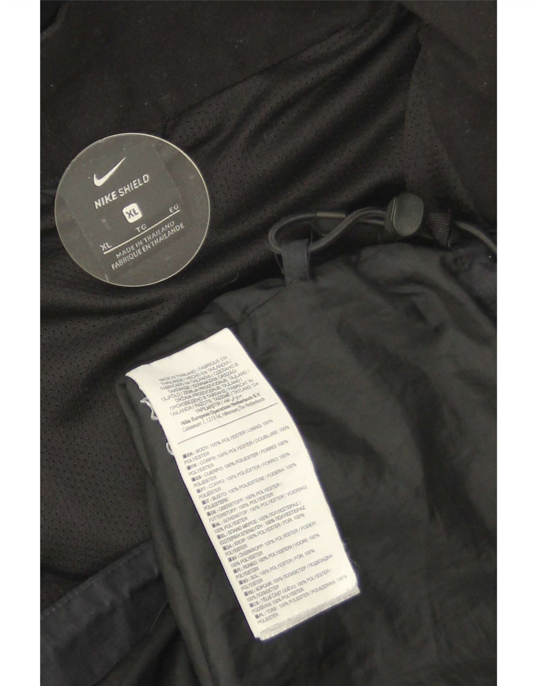 Nike muška kišna jakna s kapuljačom UK 42 XL crni poliester