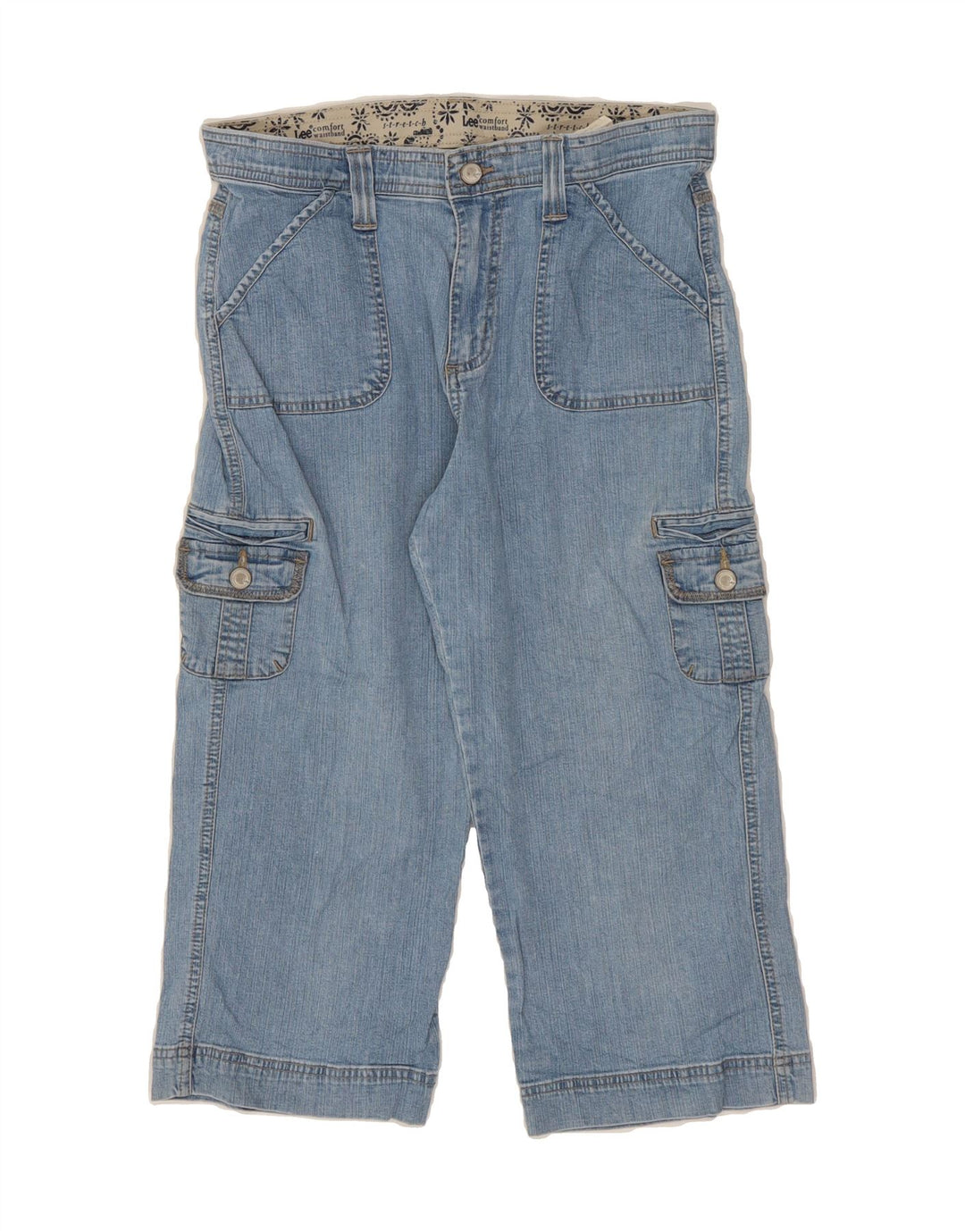 LEE Womens Cargo Capri Jeans US 10 Large W30 L20 Blue Cotton Vintage Lee and Second-Hand Lee from Messina Hembry 