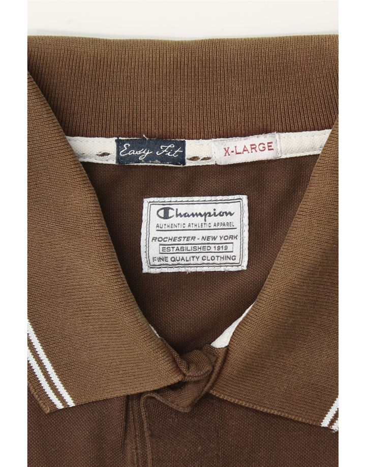 CHAMPION Mens Easy Fit Polo Shirt XL Brown Vintage Champion and Second-Hand Champion from Messina Hembry 
