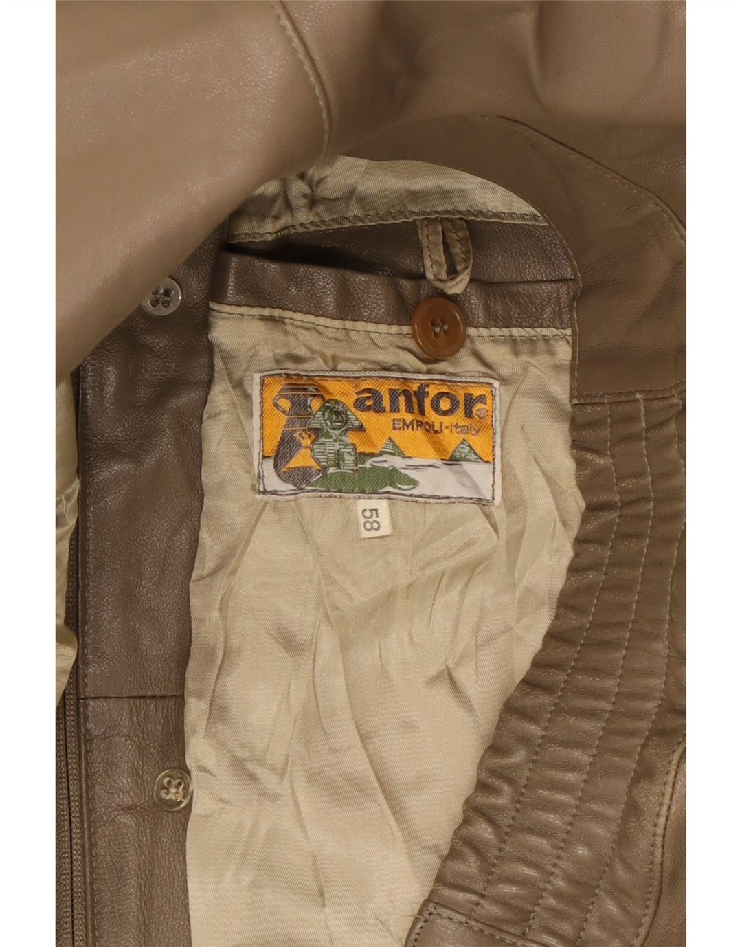 Anfor muška kožna jakna IT 58 2XL smeđa