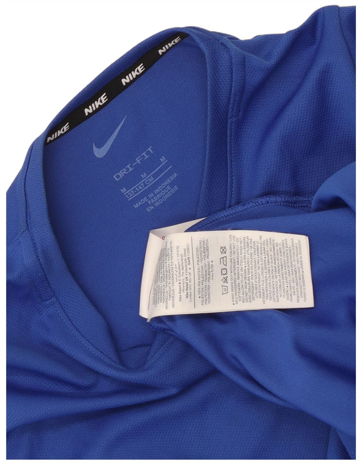 Nike Boys Dri Fit T-Shirt Top 10-11 Years Medium Blue Poliester
