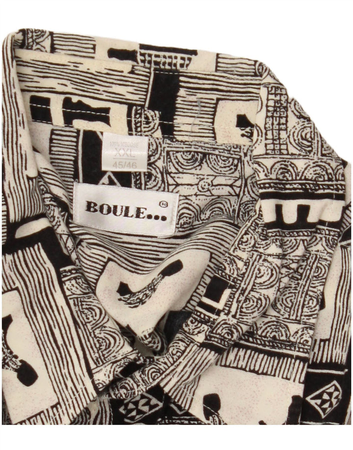 BOULEE muška košulja kratkih rukava veličina 45/46 2XL crna patchwork viskoza