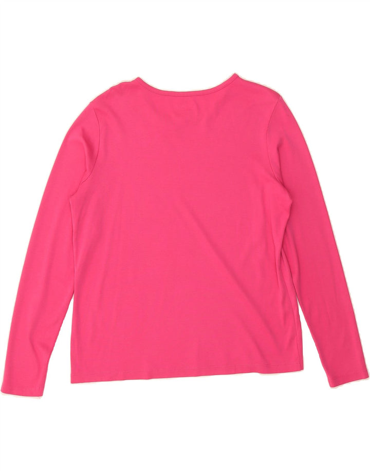 L.L.BEAN Womens Top Long Sleeve UK 14 Medium Pink Cotton Vintage L.L.Bean and Second-Hand L.L.Bean from Messina Hembry 
