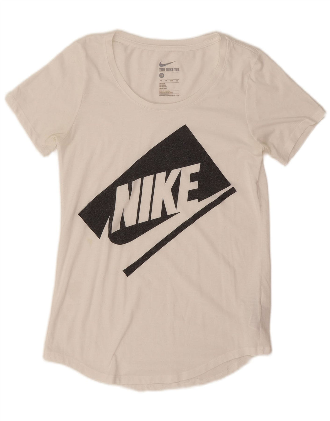 Nike ženska majica kratkih rukava prekomjernih dimenzija UK 6 XS bijeli poliester