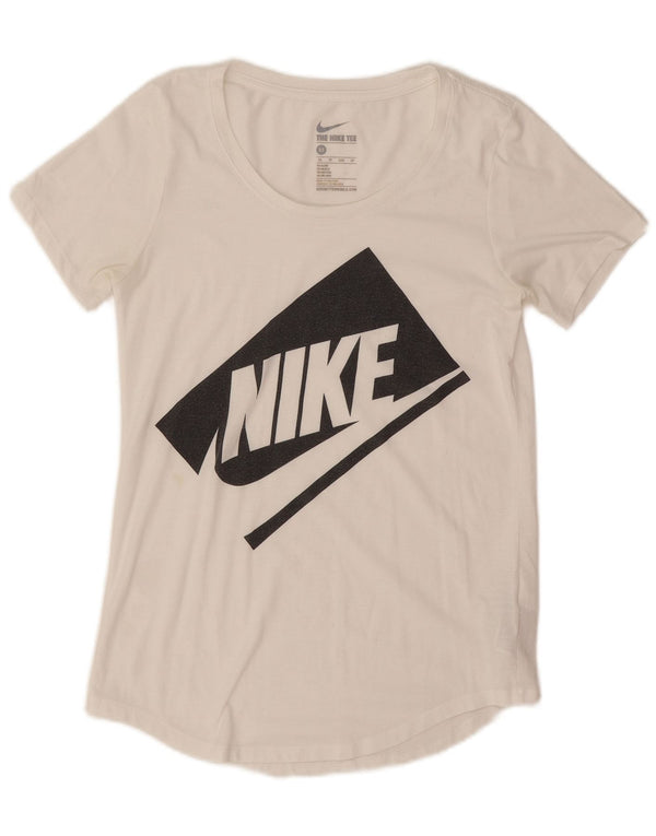 Nike ženska majica kratkih rukava prekomjernih dimenzija UK 6 XS bijeli poliester