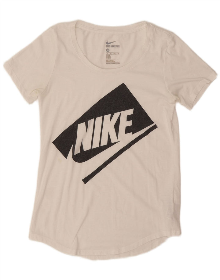Nike ženska majica kratkih rukava prekomjernih dimenzija UK 6 XS bijeli poliester