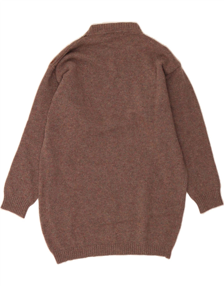 VINTAGE Womens Turtle Neck Jumper Sweater UK 14 Medium Brown Geometric Vintage Vintage and Second-Hand Vintage from Messina Hembry 