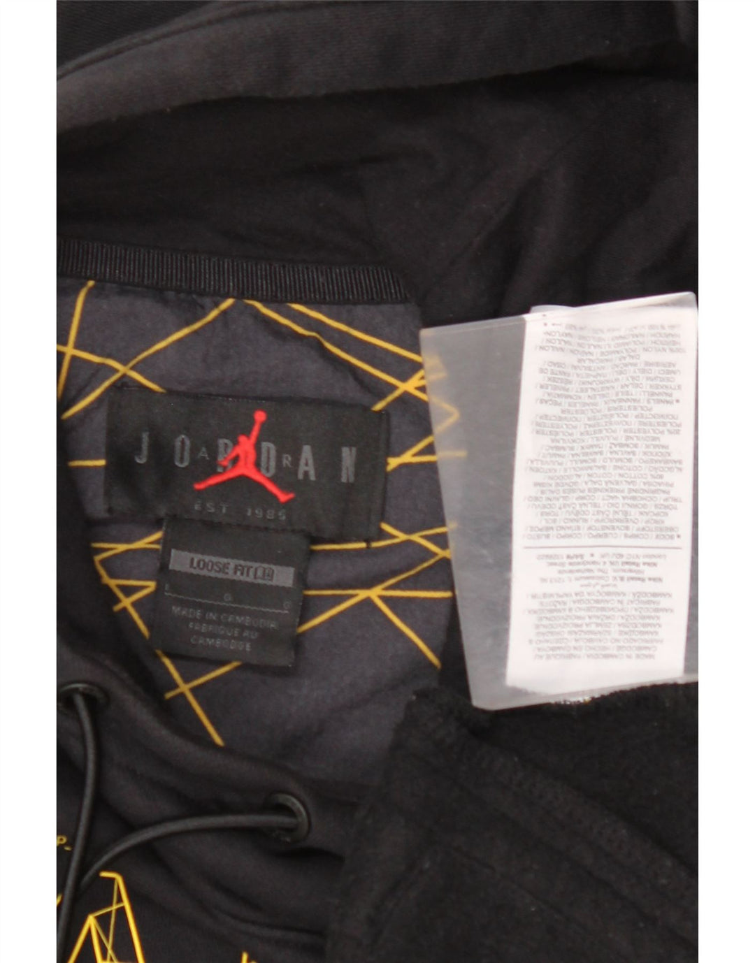 JORDAN muška majica s kapuljačom s kapuljačom s grafičkim motivima, veliki crni geometrijski