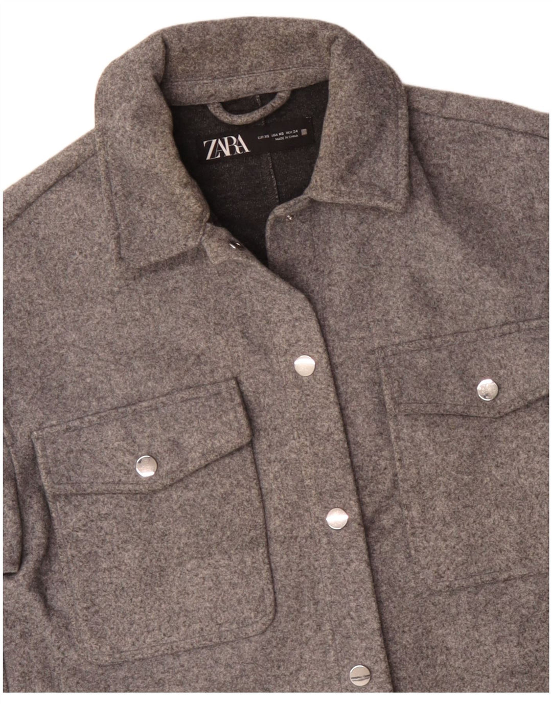 Zara ženska prevelika bomber jakna UK 6 XS sivi poliester