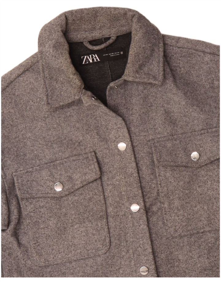 Zara ženska prevelika bomber jakna UK 6 XS sivi poliester