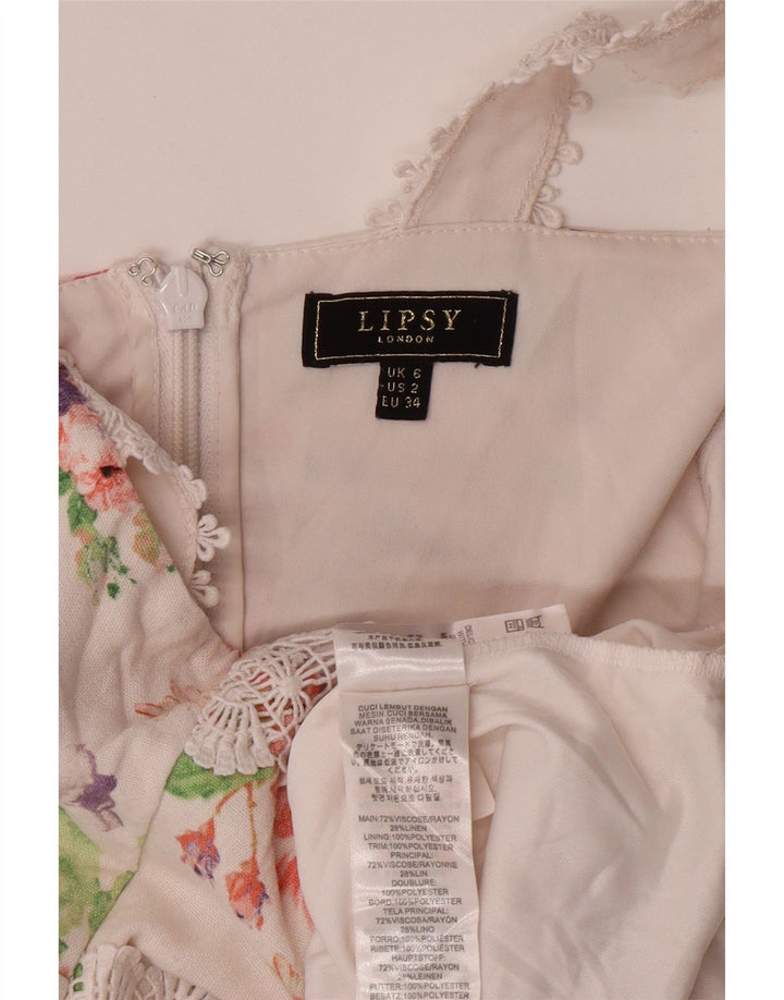 LIPSY ženska haljina bez rukava sirena UK 6 XS bijela cvjetna viskoza