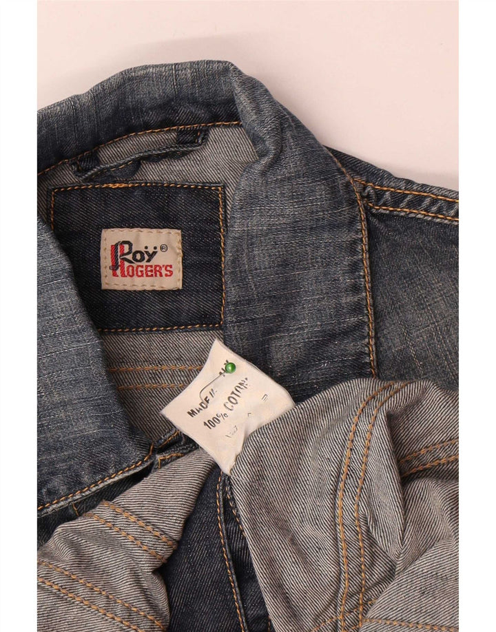 Roy Rogers Ženska crop traper jakna UK 8 Mala plava pamuk