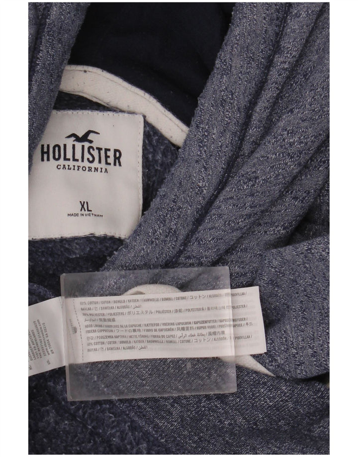 HOLLISTER Muška majica s kapuljačom XL s plavim flekama od pamuka