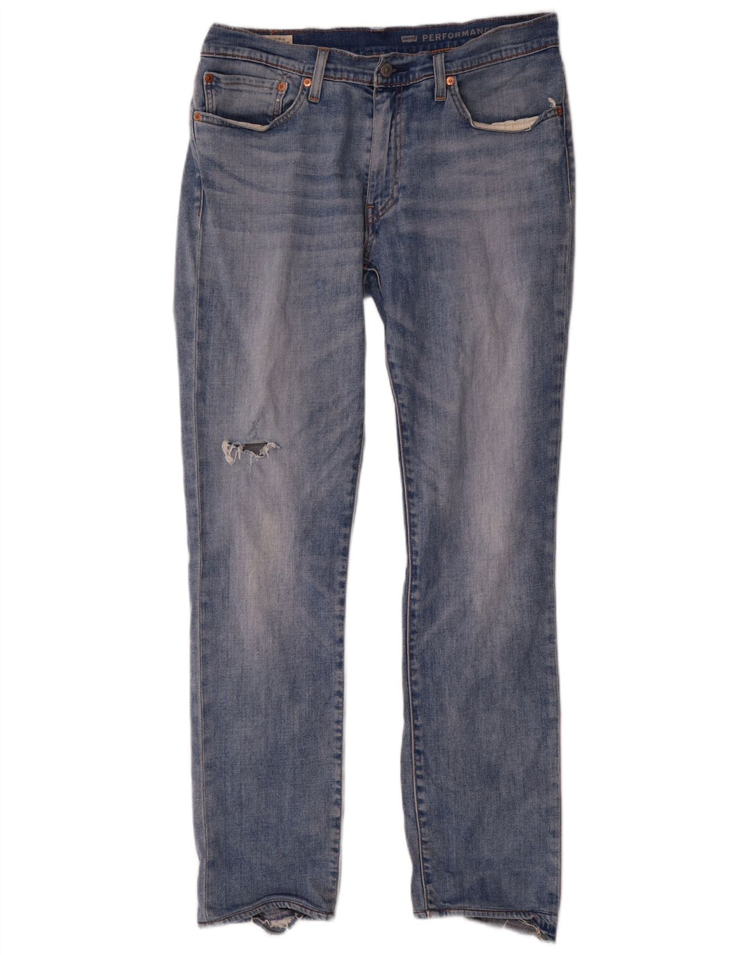 Levi's muške uske traperice s oštećenjem W34 L32 plavi pamuk