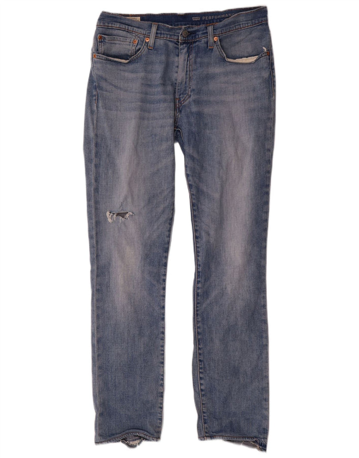 Levi's muške uske traperice s oštećenjem W34 L32 plavi pamuk