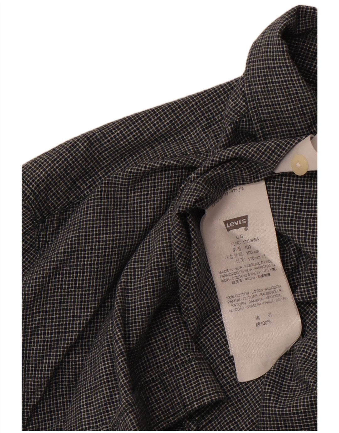 LEVI'S muška uska košulja velikog tamnoplavog kariranog pamuka