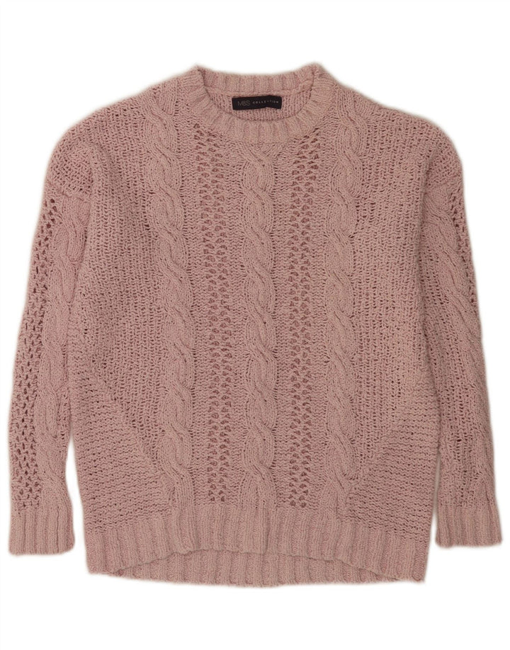 Marks & Spencer ženski pulover s okruglim izrezom UK 10 Small Pink
