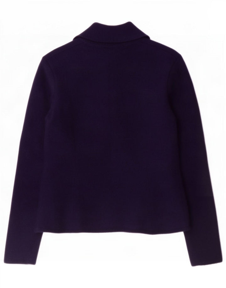 Zara Womens Blazer Jacket UK 14 Medium Navy Blue Wool