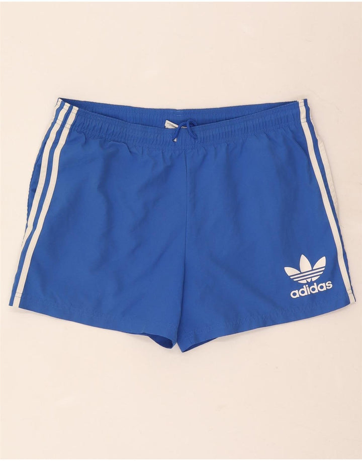 Adidas muške grafičke sportske kratke hlače srednje plave boje od poliestera