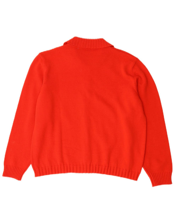 Vintage ženski kardigan džemper UK 14 srednje crvene merino vune