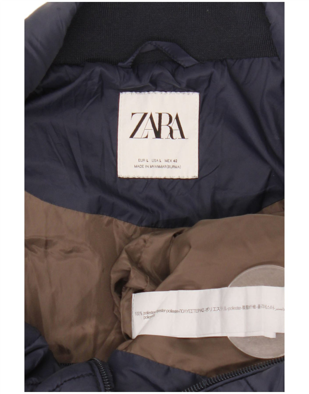 Zara muška podstavljena jakna UK 40 velika tamnoplava poliester