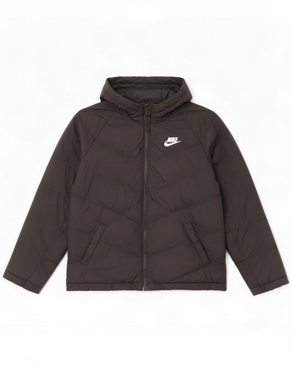 Nike Boys Hooded Padded Jacket 10-11 Years Medium Black Polyester