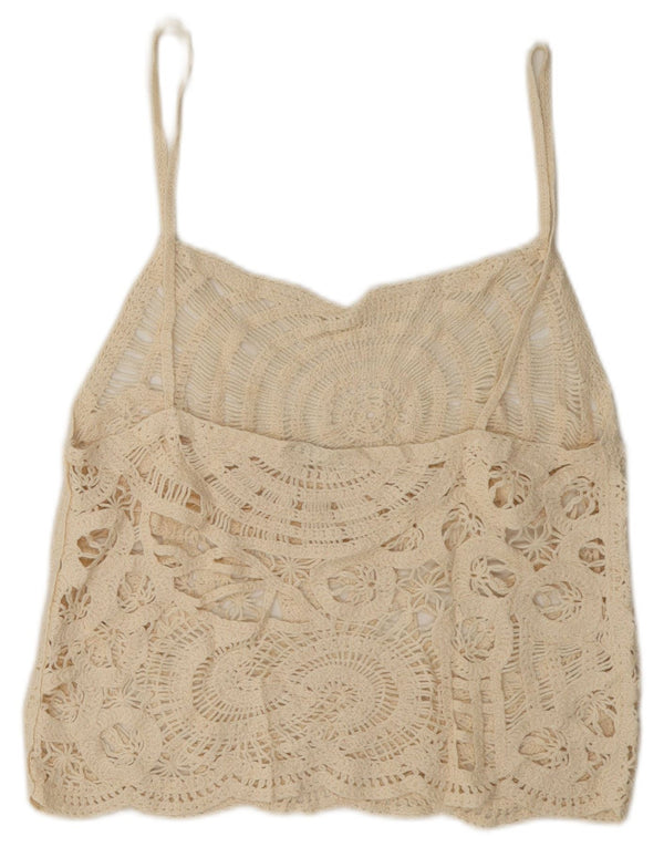 Ženska prozirna heklana majica Zara UK 16 Large Off White