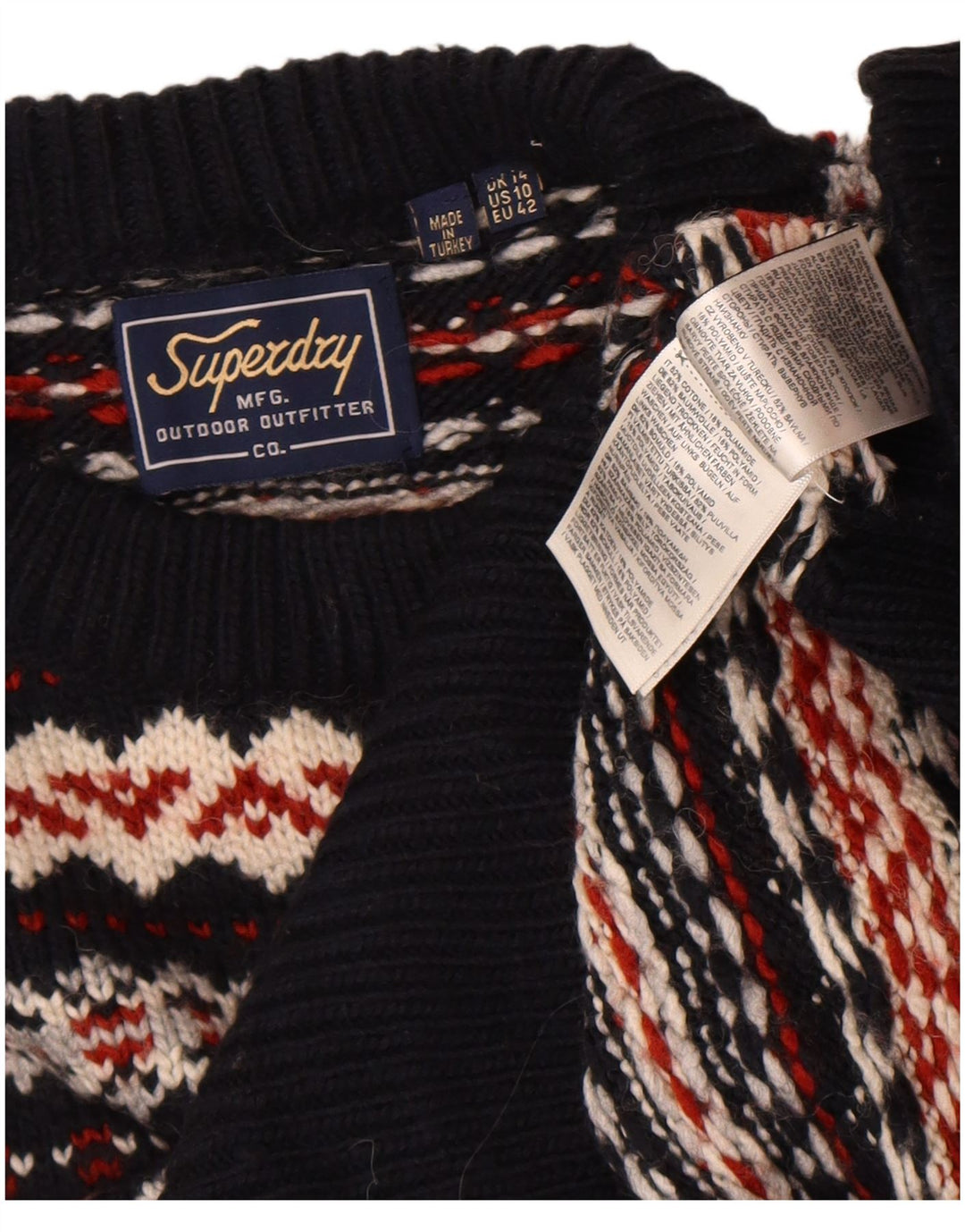 Superdry ženski džemper s okruglim izrezom UK 14 Veliki višebojni