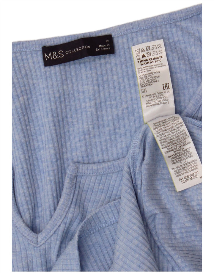 Marks & Spencer ženska majica dugih rukava UK 14 veliki plavi poliester