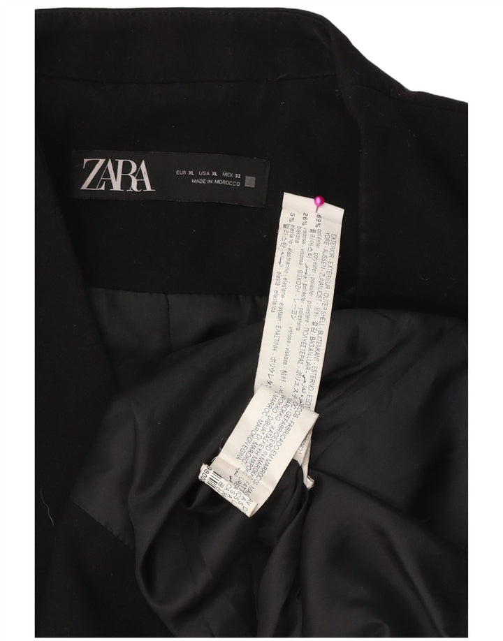 Zara ženski sako jakna UK 18 XL crni poliester