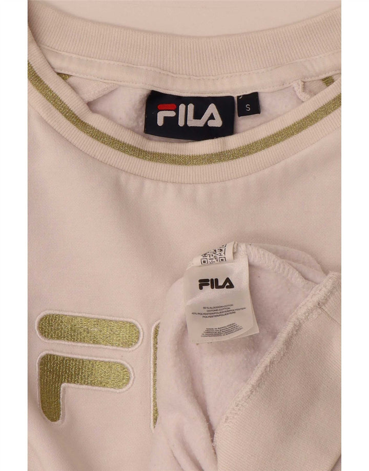 Fila Ženska prekomjerna trenirka s grafičkim motivima UK 10 Mali bijeli pamuk