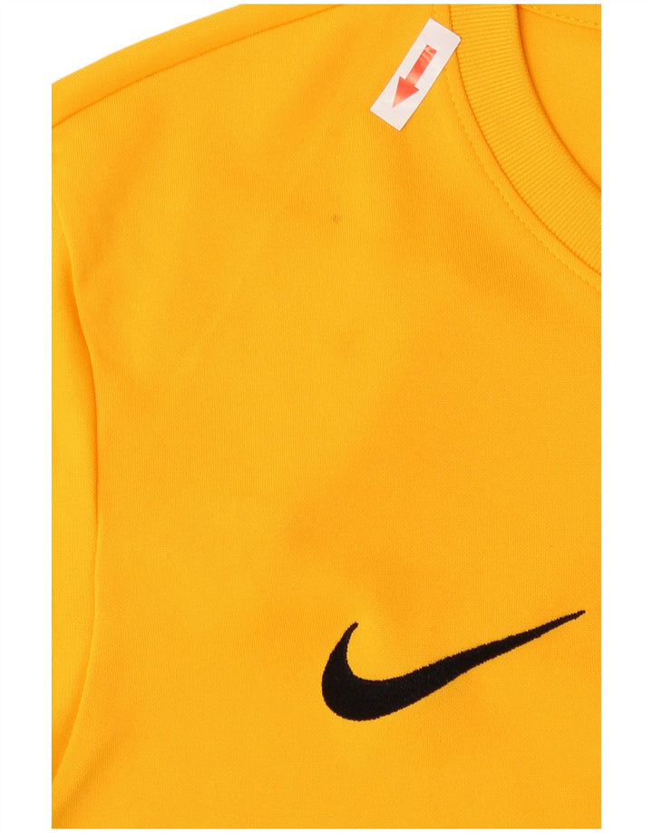 Nike Dri Fit Graphic majica dugih rukava srednje žute boje od poliestera