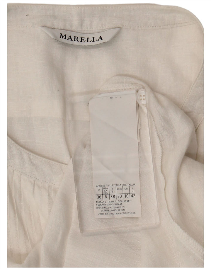 Marella ženska prevelika košulja bluza UK 10 Small White Linen