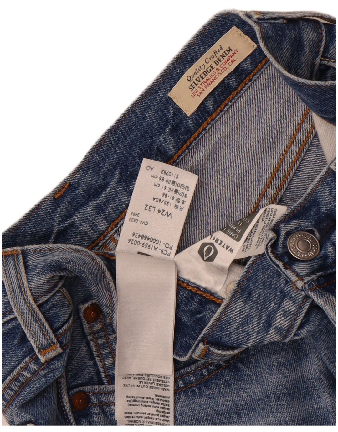 Levi's ženske 501 traper kratke hlače W24 XS plavi pamuk