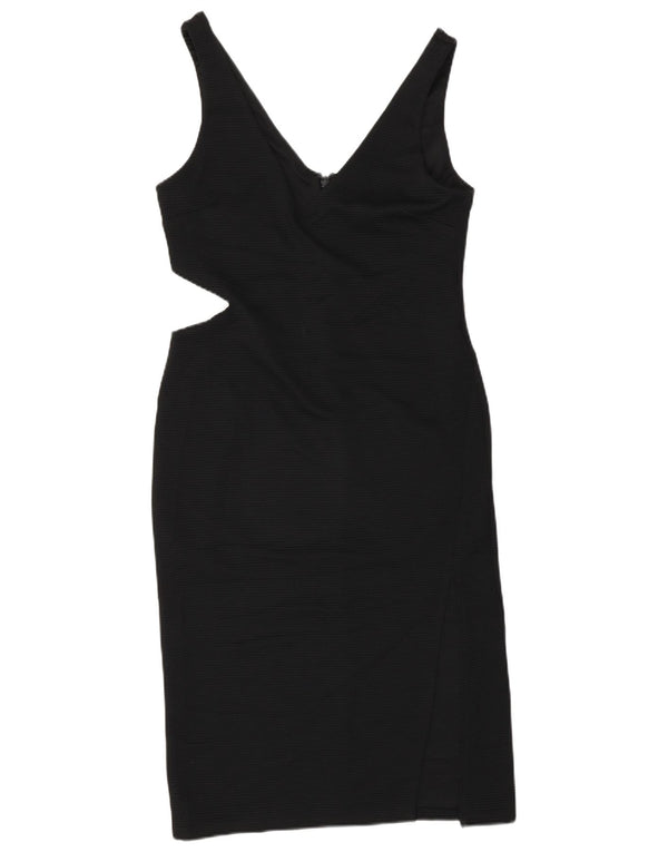 Topshop Womens Sleeveless Cutout Bodycon Dress UK 12 Medium Black Polyester