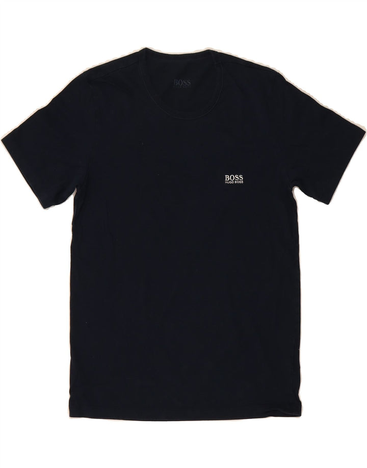 HUGO BOSS Mens T-Shirt Top Small Navy Blue Cotton Vintage Hugo Boss and Second-Hand Hugo Boss from Messina Hembry 